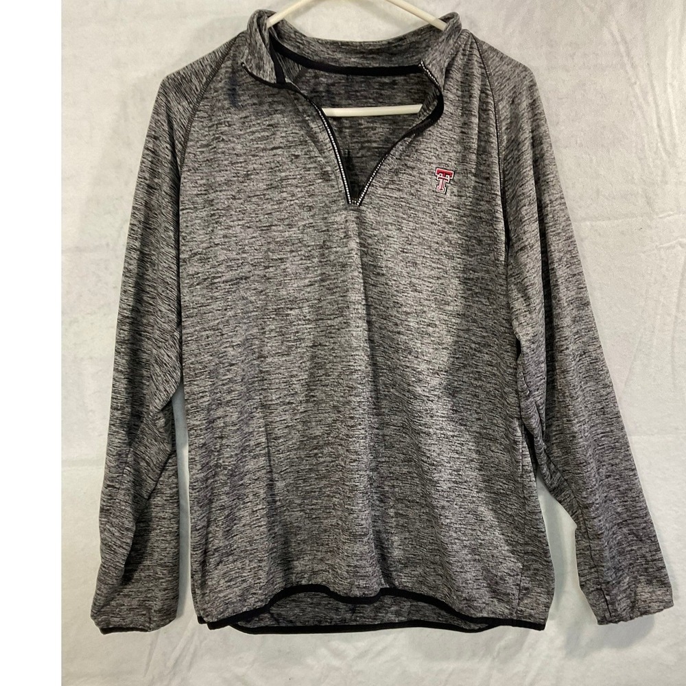 Holloway Texas Tech Red Raiders Pullover Mens L Gray Space Dye 1/4 Zip 222300